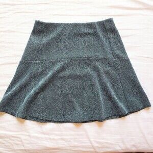 Loft Herringbone Textured Green Skirt Size S